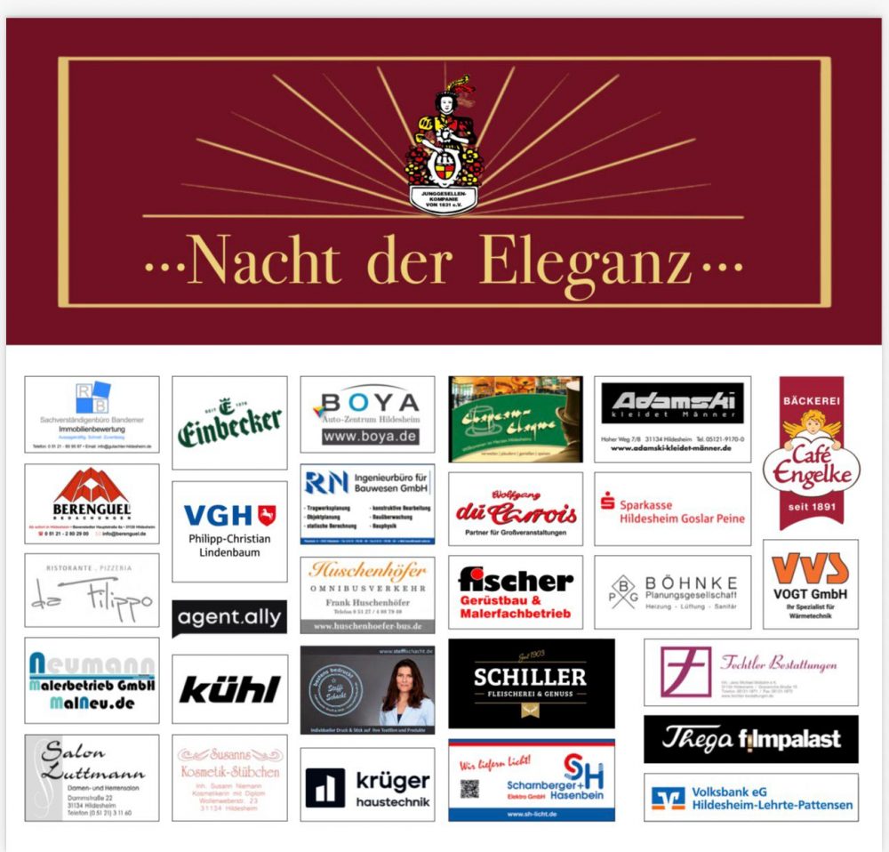 Nacht der Eleganz 2025 - Sponsorentafel